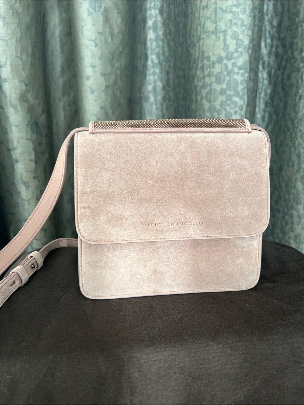 Brunello Cucinelli Blush Suede Crossbody Bag